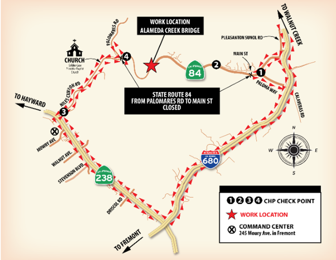 Niles Canyon Road Closure