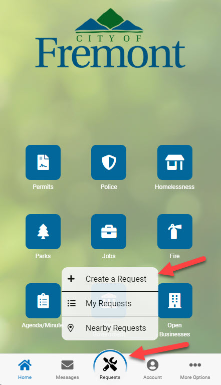 CRM App request screen shot