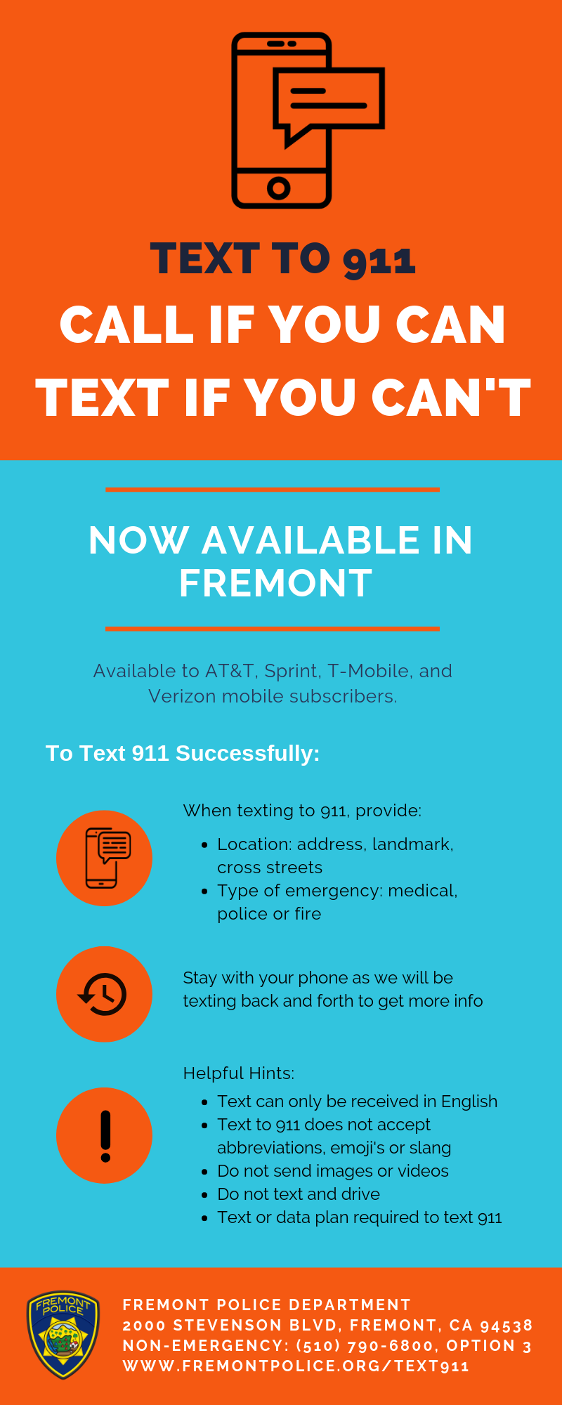 Text to 911 Infographic